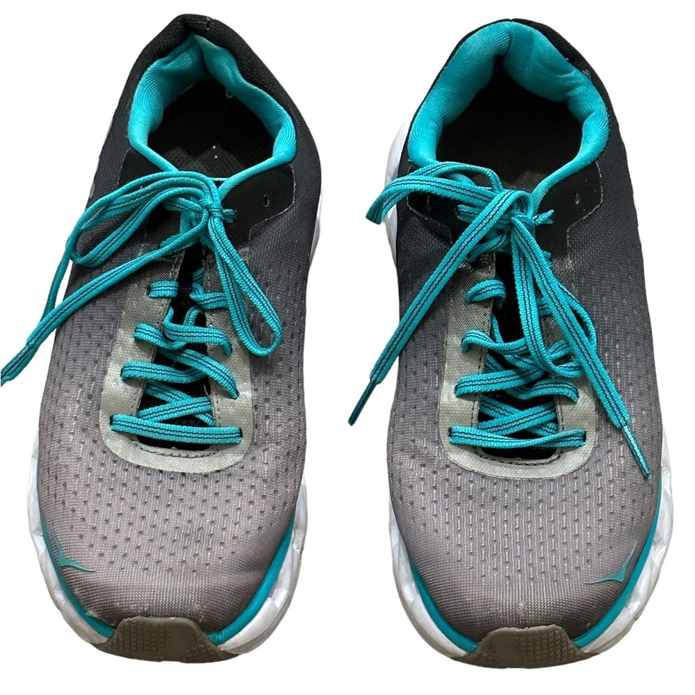 HOKA one Elevon blue & gray running shoes 7.5